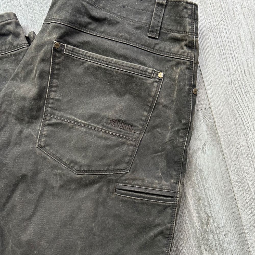 Kühl Rydr Pants Mens 38x34 Charcoal Black Articulated Knee Vintage Patina - Picture 4 of 7